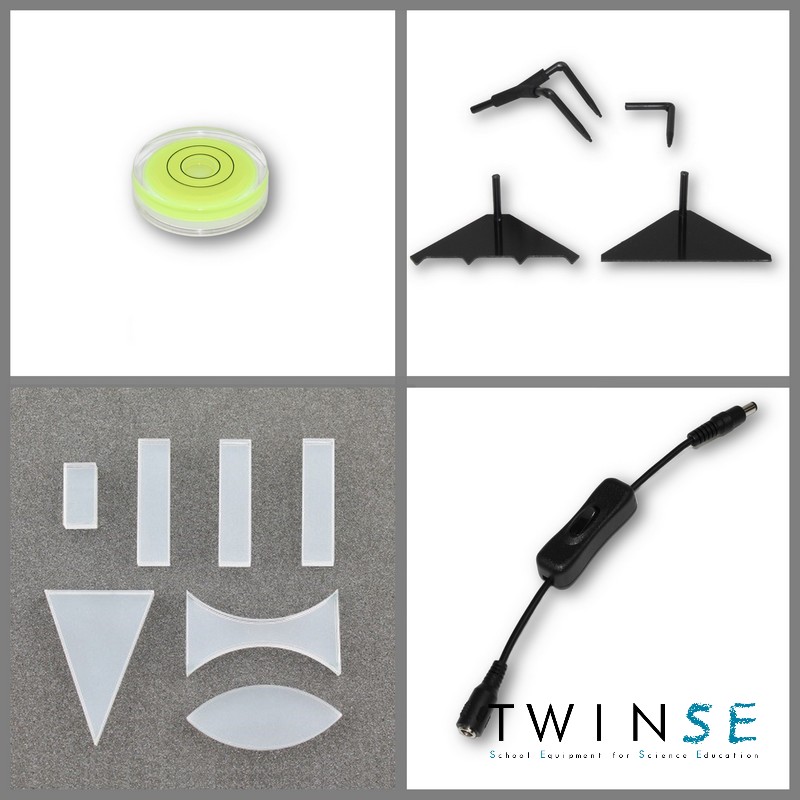 Accessoires inclus avec la cuve à ondes électromagnétique / included accessories with electromagnetic ripple tank