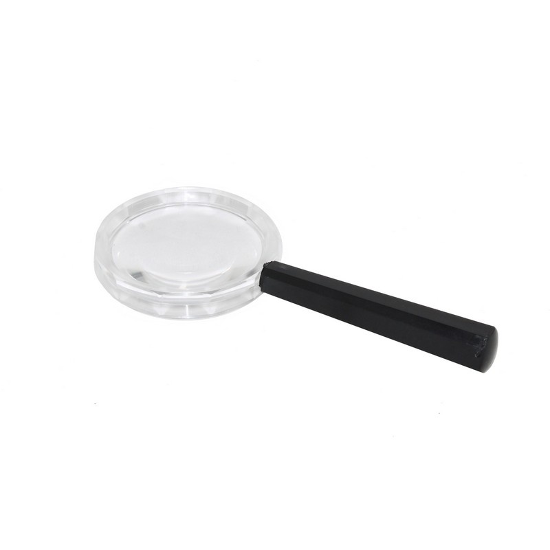 Loupe à main plastique noir / Magnifying glass x3 Ø40 black plastic handle