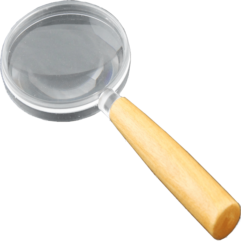 Loupe à main manche bois / Magnifying glass wood stick